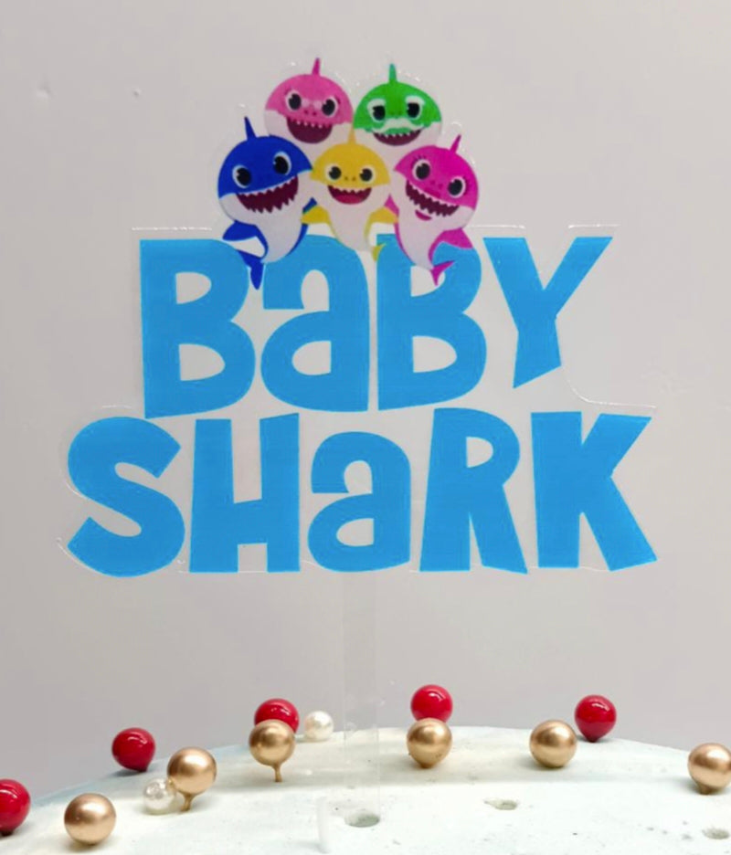 Baby Shark Theme Imported Acrylic Toppers Size Appx 5-8"