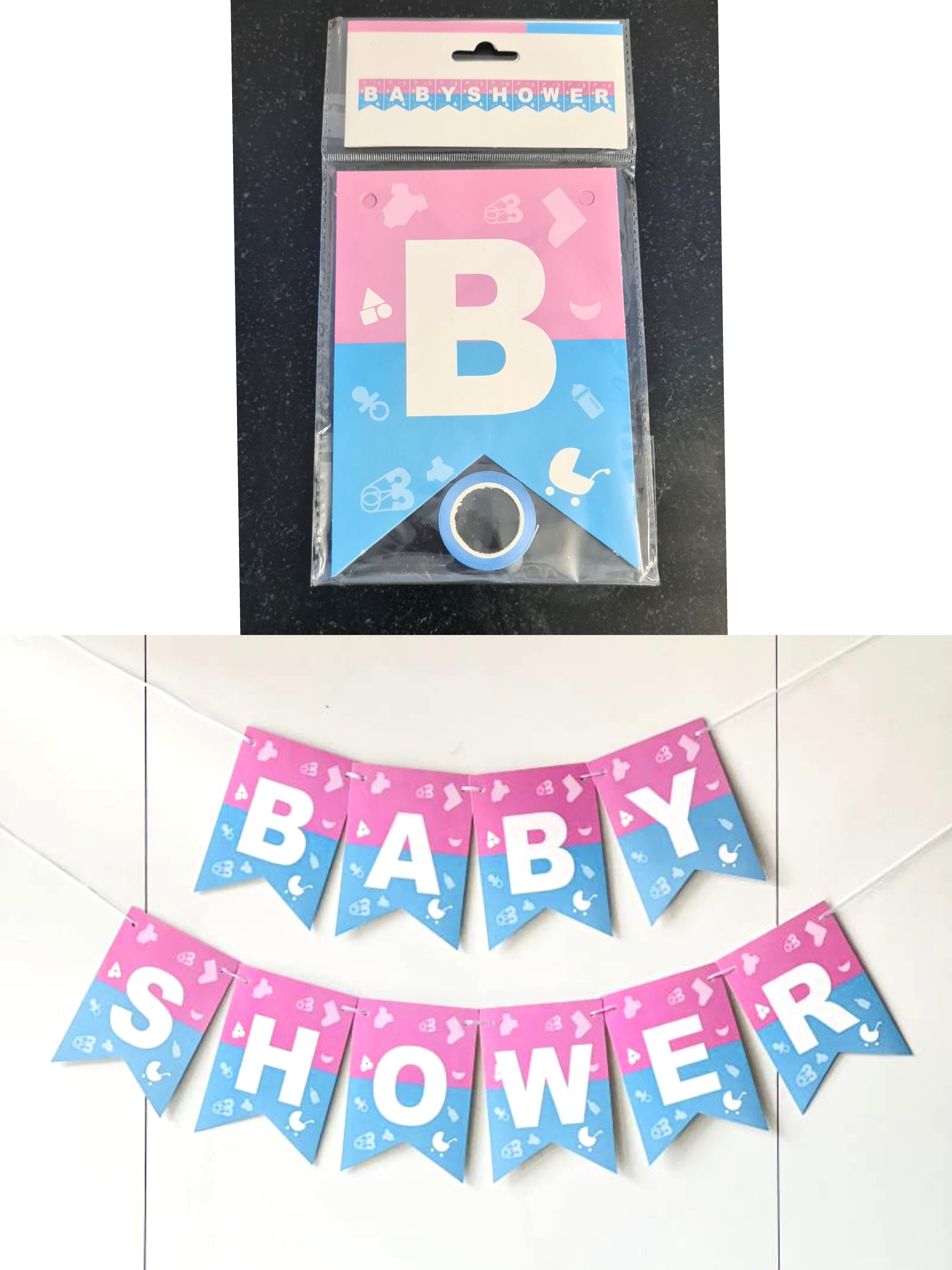Baby Shower Pink - Blue Vcut Paper Banner