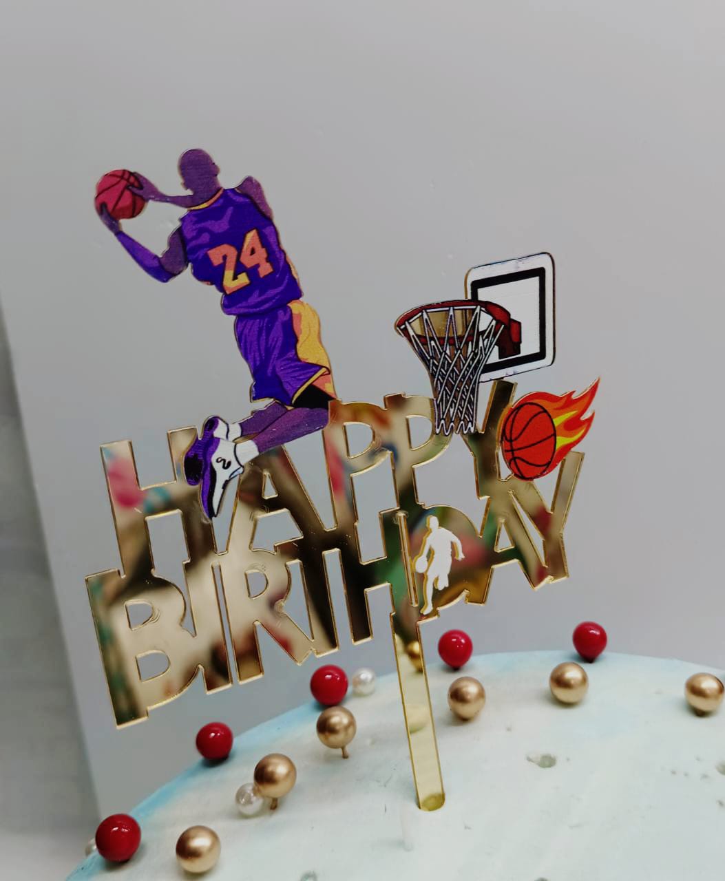 Basketball Theme Imported Acrylic Toppers Size Appx 5-8"