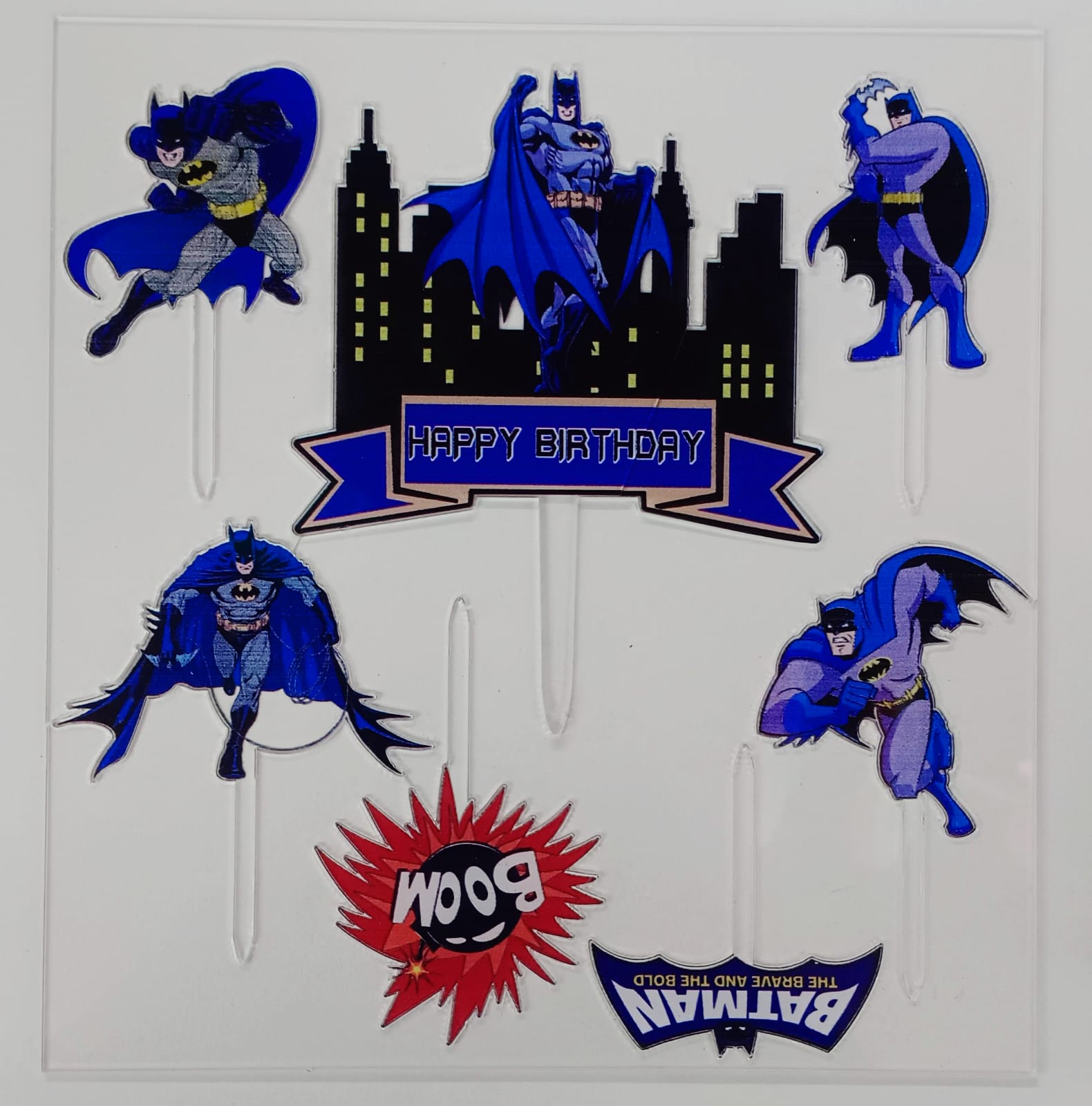 Batman Theme Acrylic Topper Set