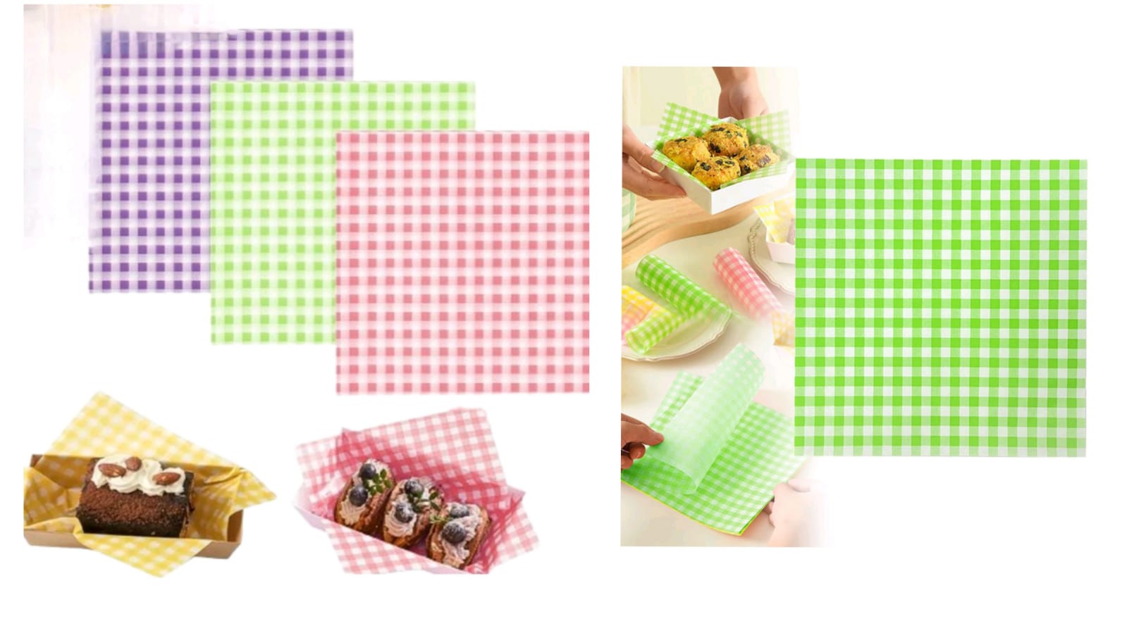 Bento Liner Oil Absorbing 20 x 20 cm (8x8" Apprx) Paper Baking 100 Pcs Per Pack