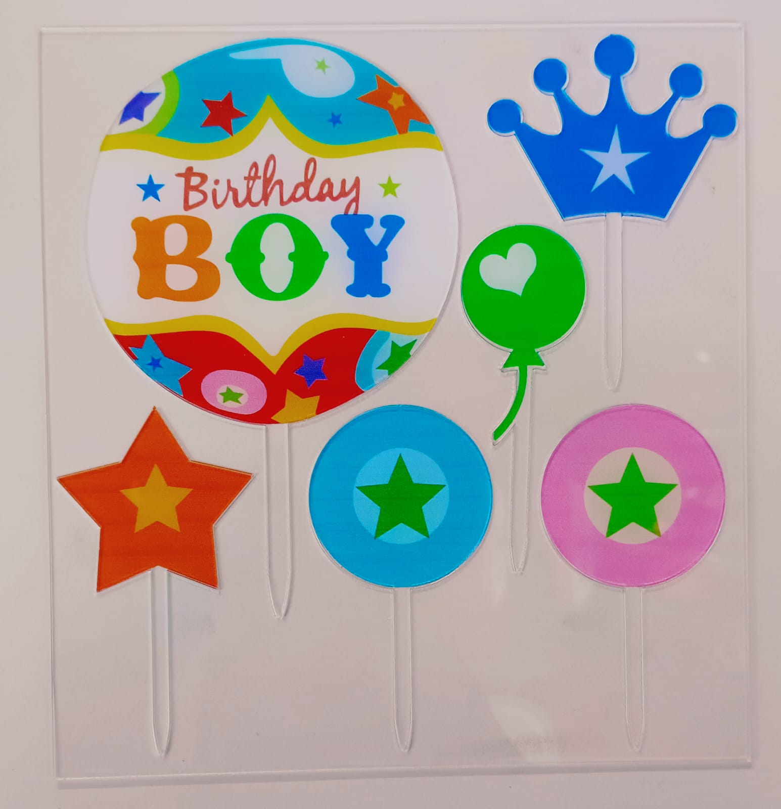 Birthday Boy Theme Acrylic Topper Set