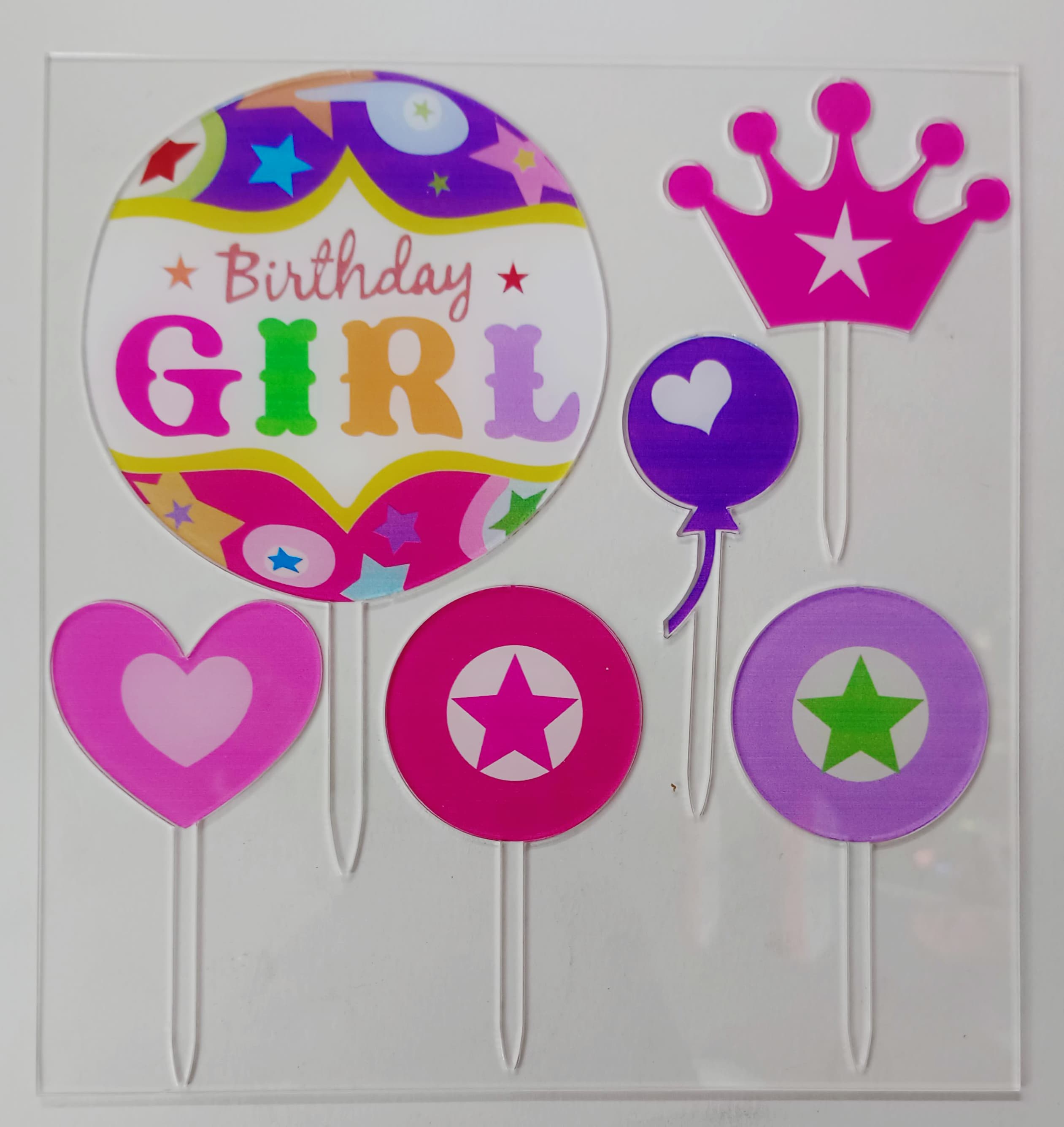 Birthday Girl Theme Acrylic Topper Set