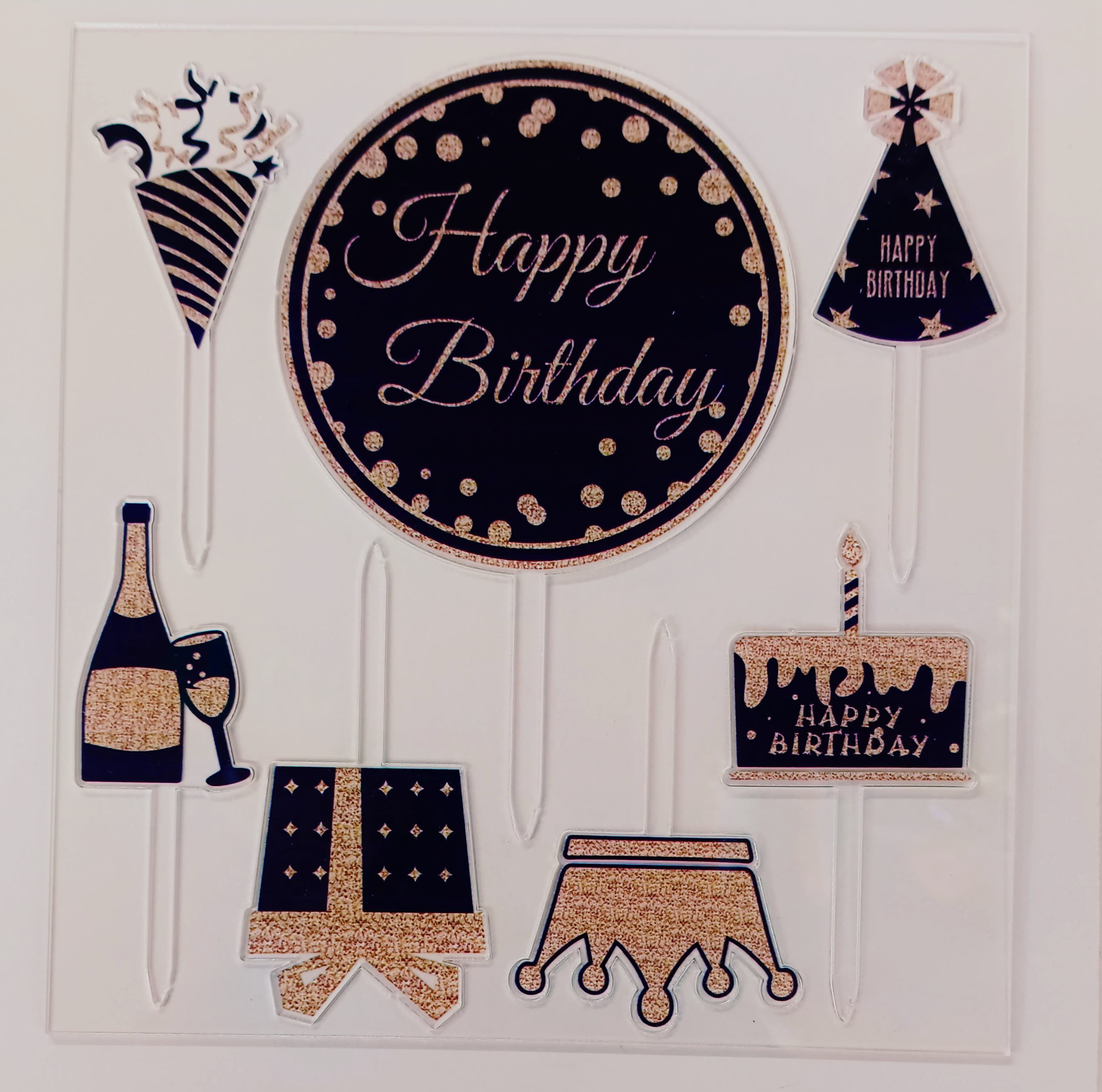 Birthday Party Theme Acrylic Topper Set