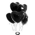 Black 18" Heart Shape Foil Loose Pack