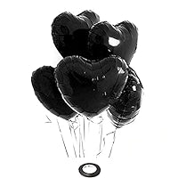 Black 18" Heart Shape Foil Loose Pack