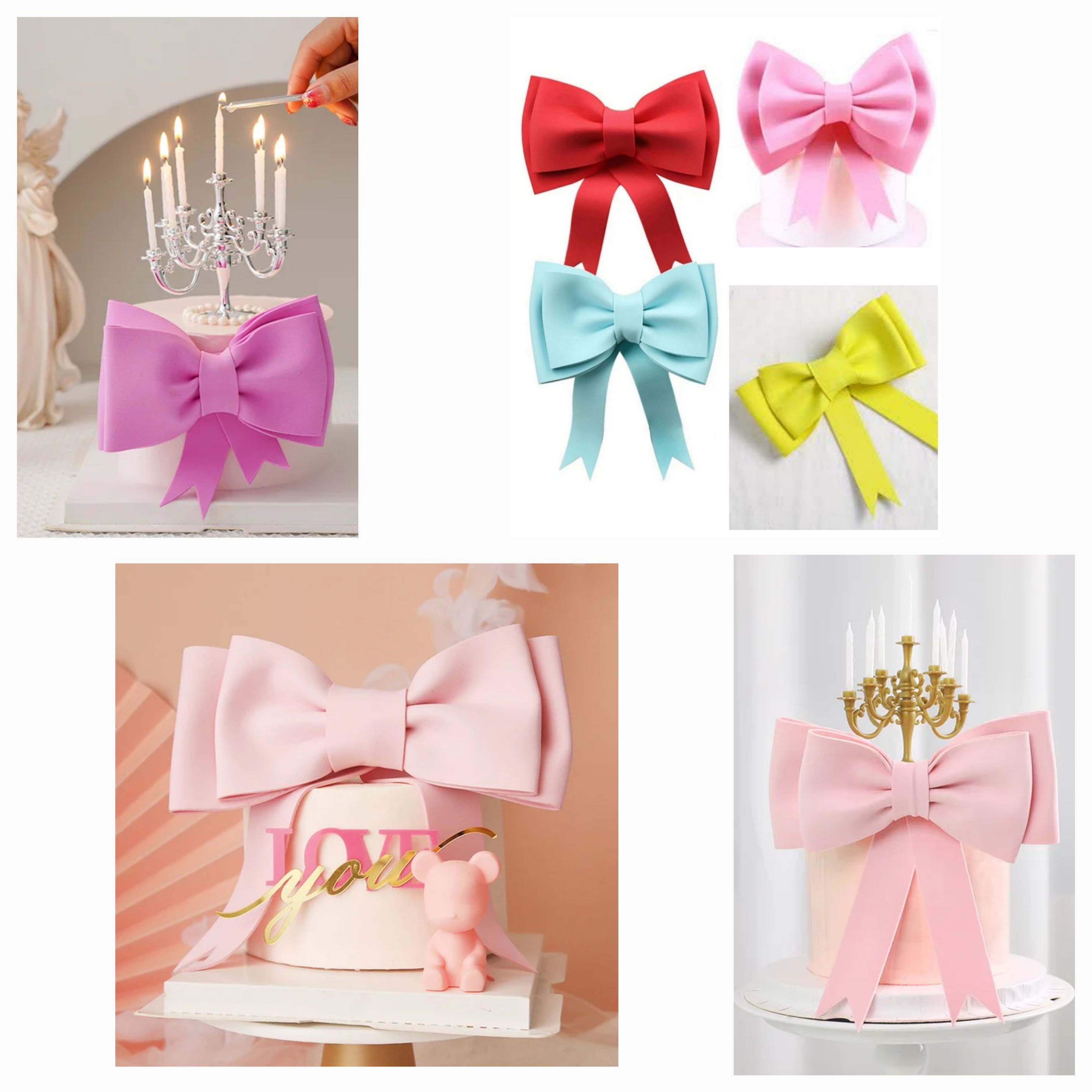Bow for Cake Decor EVA - Assorted Colours 4-6
