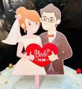 Bride To Be Printed Heart Couple Cake Topper