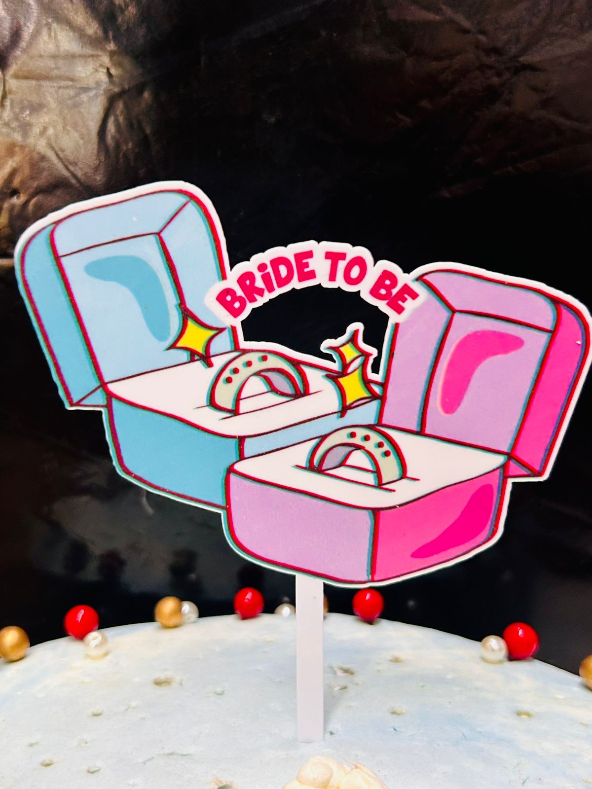 Bride To Be Ring Cake Topper