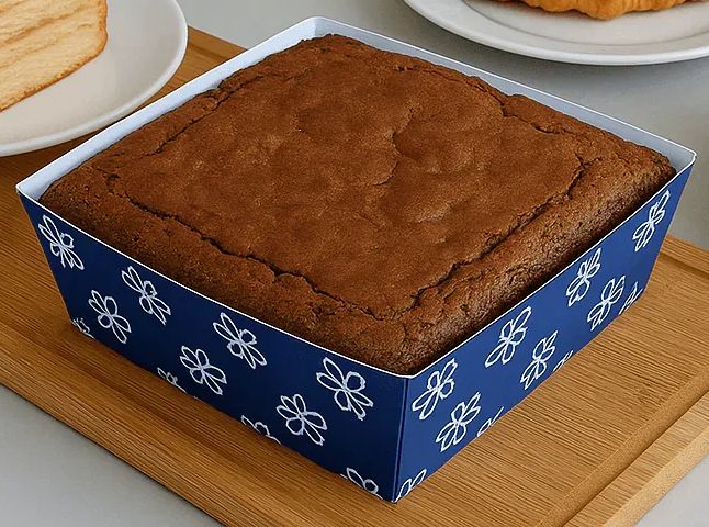 Brownie Bake N Serve Paper Trays - Pack of 50 - Square Cups for Elegant Baking & Serving