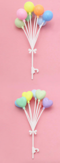 Bunch Cake Topper (Heart and Balloon) 8 Stick