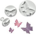 Butterfly Plunger Cutter - 3 Pcs Set - Perfect For Cake Decoration, Fondant