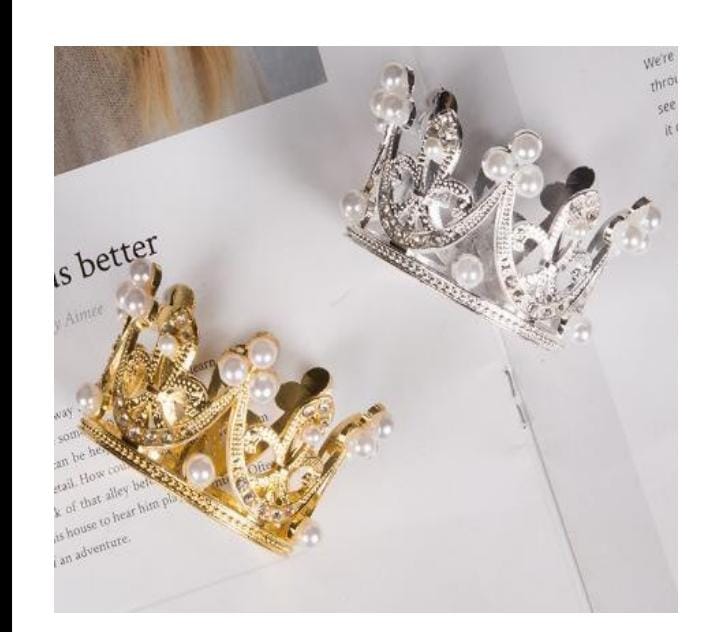 Cake Decoration Crown : Gold / Silver