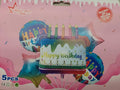 Cake Shape Happy Birthday 5 Pcs Foil Set