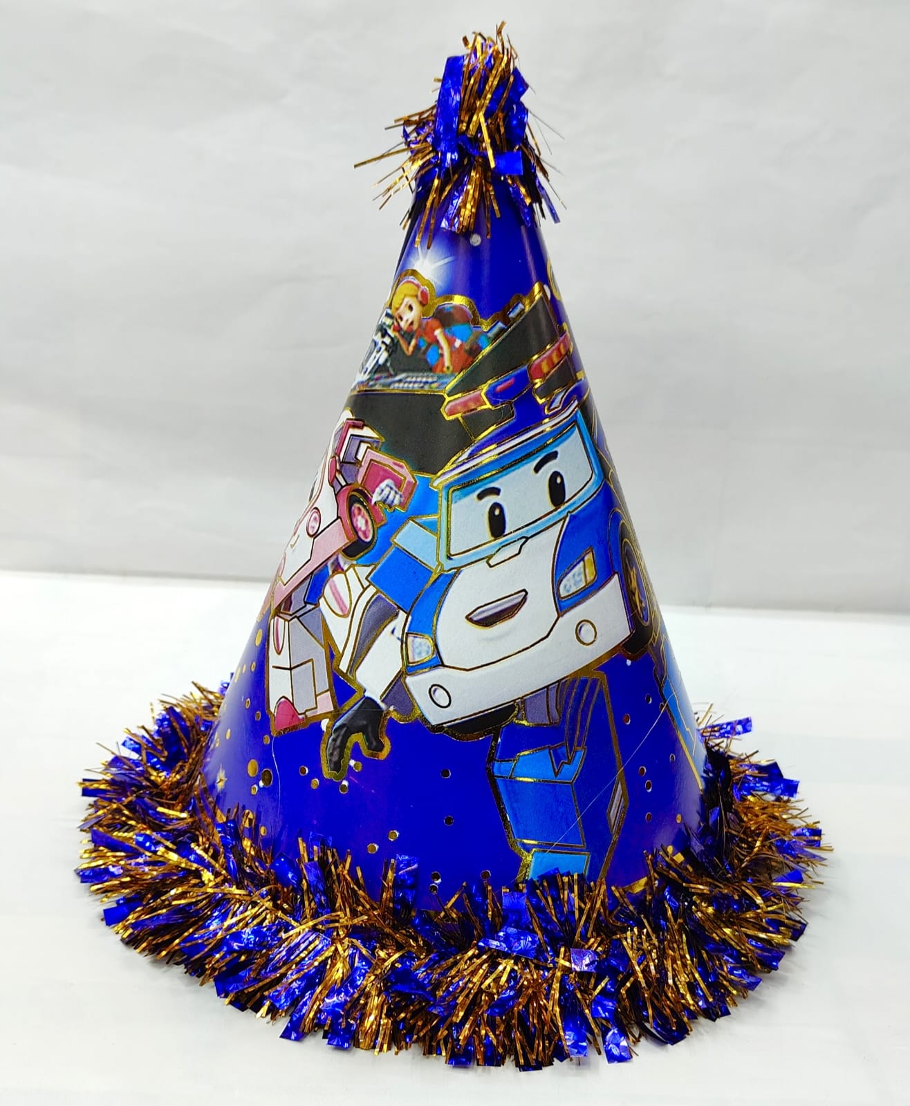 Cap : Gold Leaf Print Transformer Robot Frill Long Height