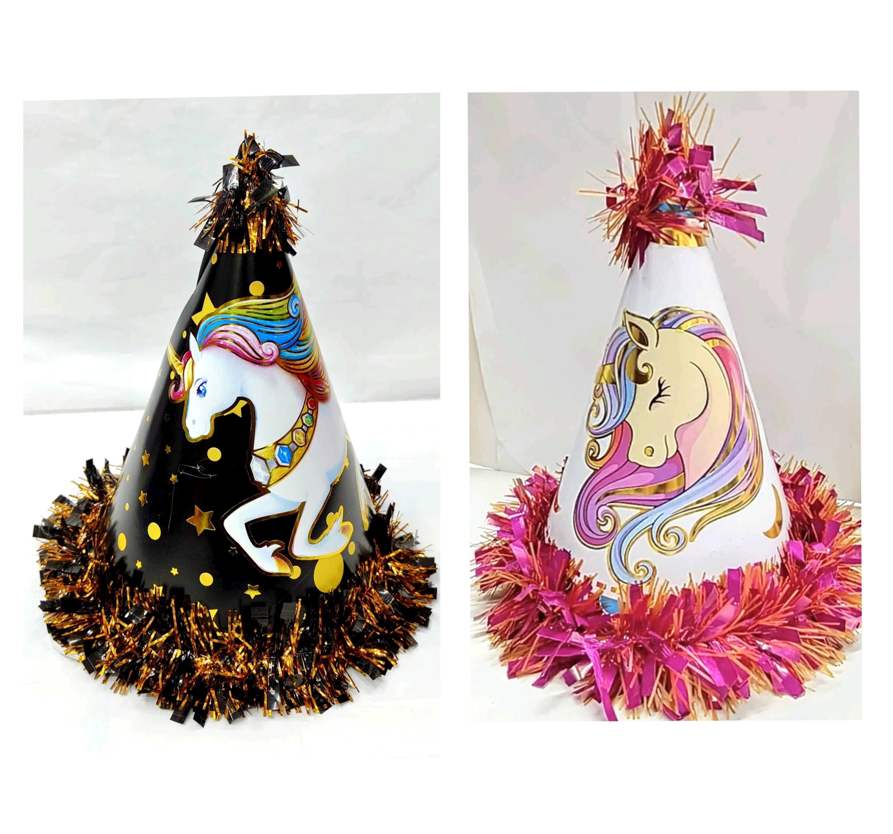 Cap - Gold Leaf Print Unicorn Frill Long Height