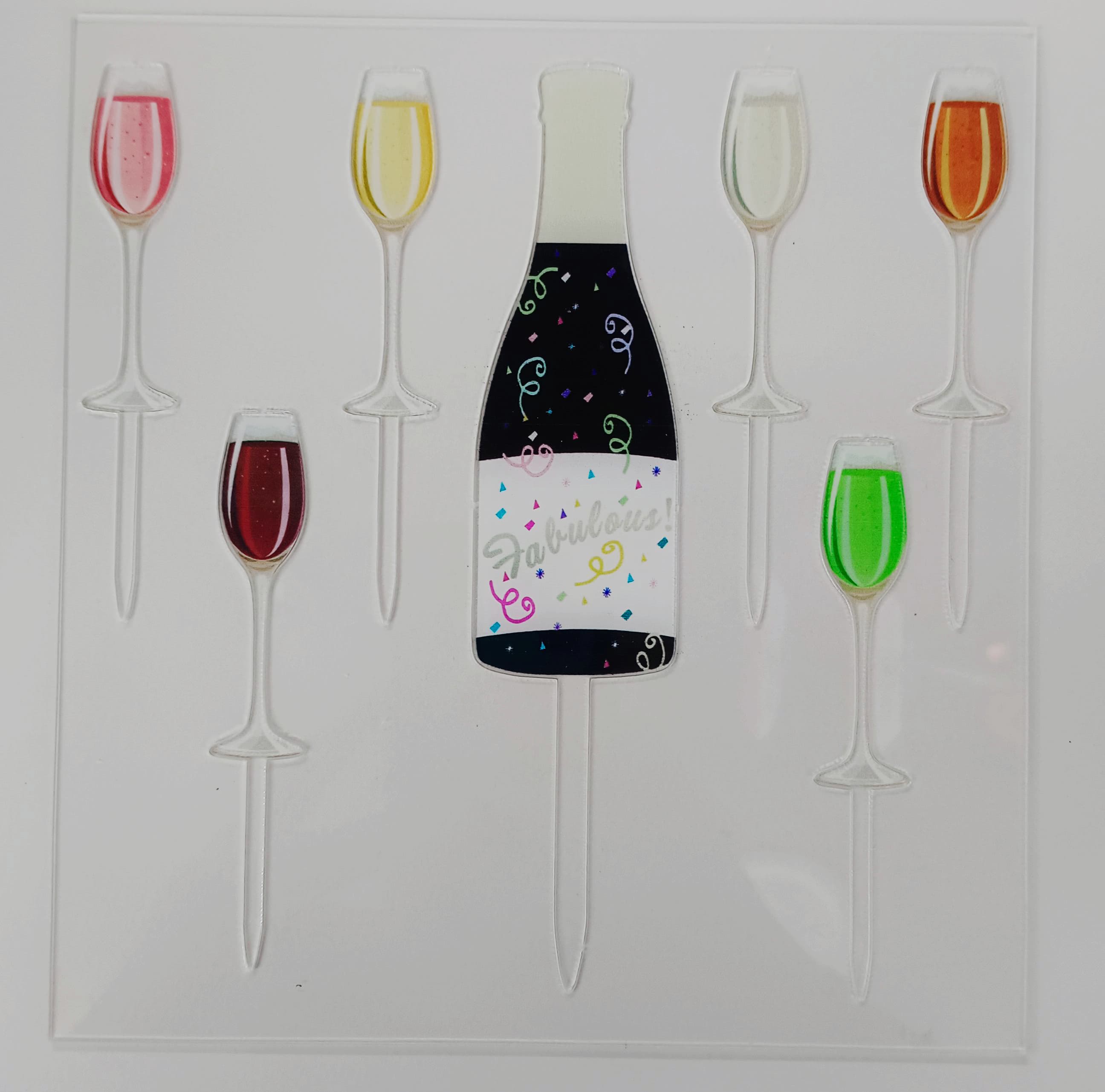 Champagne Theme Acrylic Topper Set