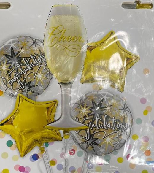 Champagne Glass Foil 5 Pcs Set