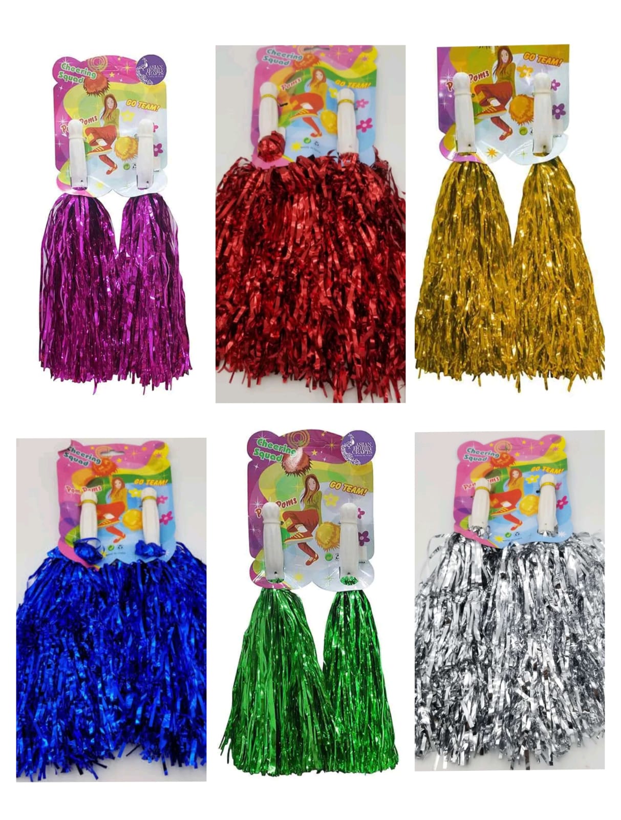 Cheerleader Pom Pom Mix Color Imported