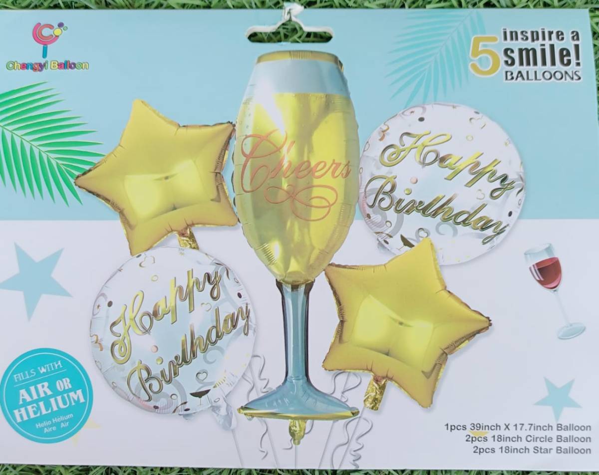 Cheers 5 Pcs Foil Balloon