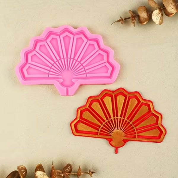 Chinese Fan Shaped Silicone Mold Shape Silicone Fondant Mould - 1 Piece