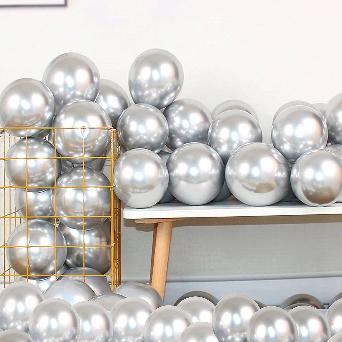 Silver Chrome Balloons - 50 Pcs Pack
