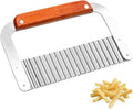 Crinkle Cutter - Wavy Slicer with Wooden Handle - 1 Piece