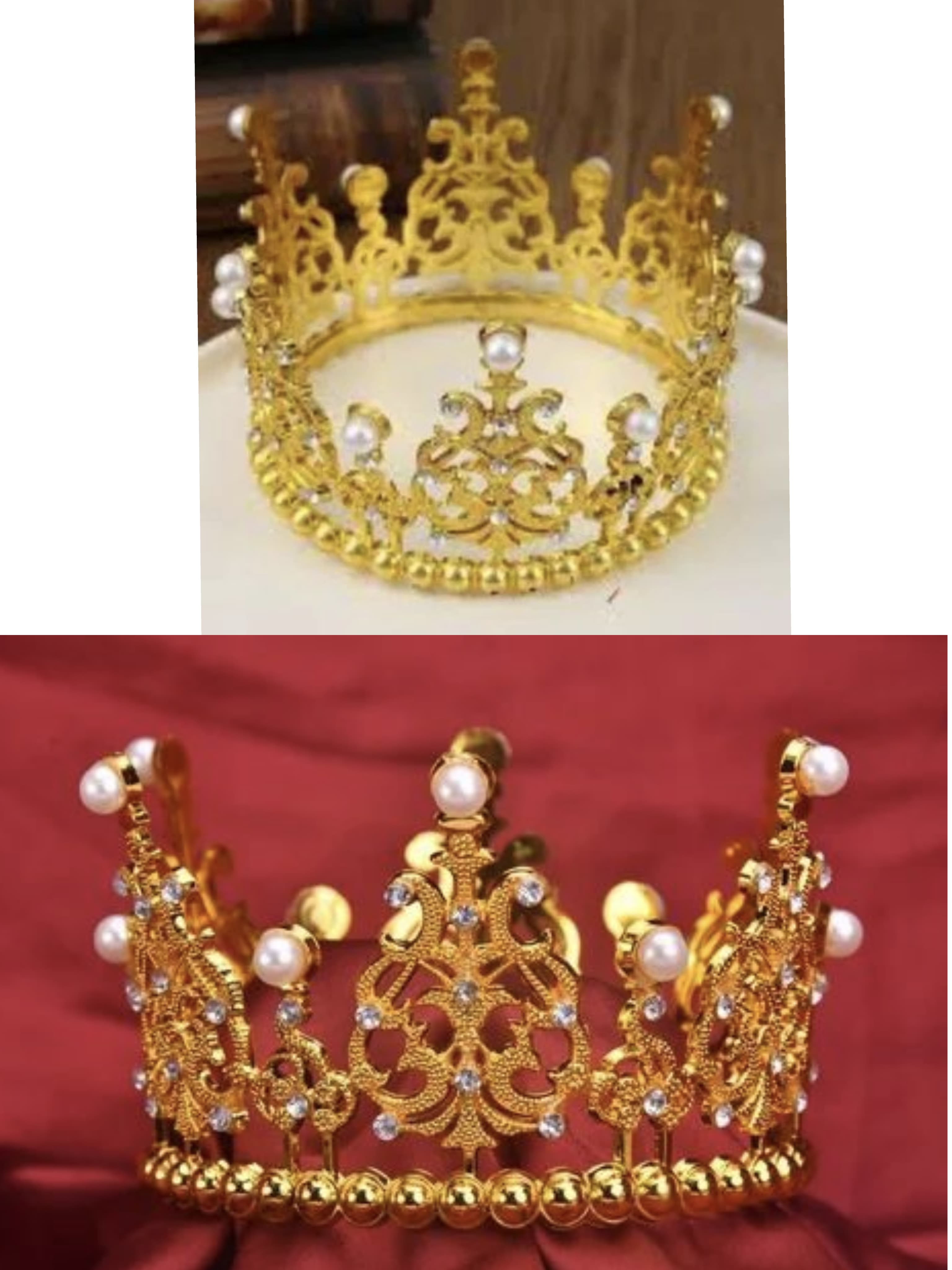 Crown Plastic With Moti - Colour Gold
