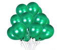Dark Green Metallic Latex Balloons - 50 Pcs