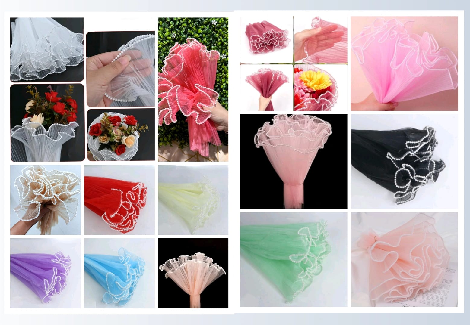Decoration Net With Beads One End 3-4 Mtr Approx 10 - 12 Color