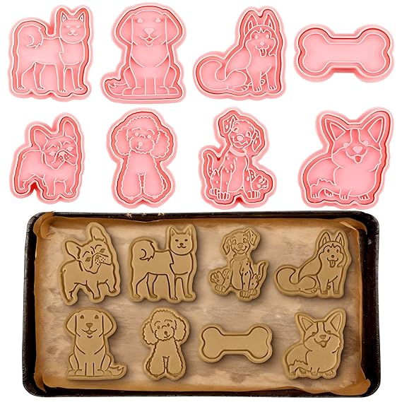Dog Breed Cookie Cutter & Embosser Set - 8 Piece - Pack of 1