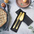 Elegant Metal Wedding Cake Knife With Server Set Gold And Rose Gold