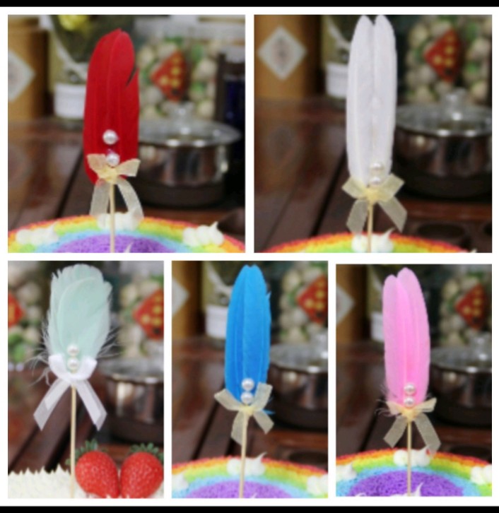 Feather For Cake Decoration (Check Variations For Colors) 5 Colors