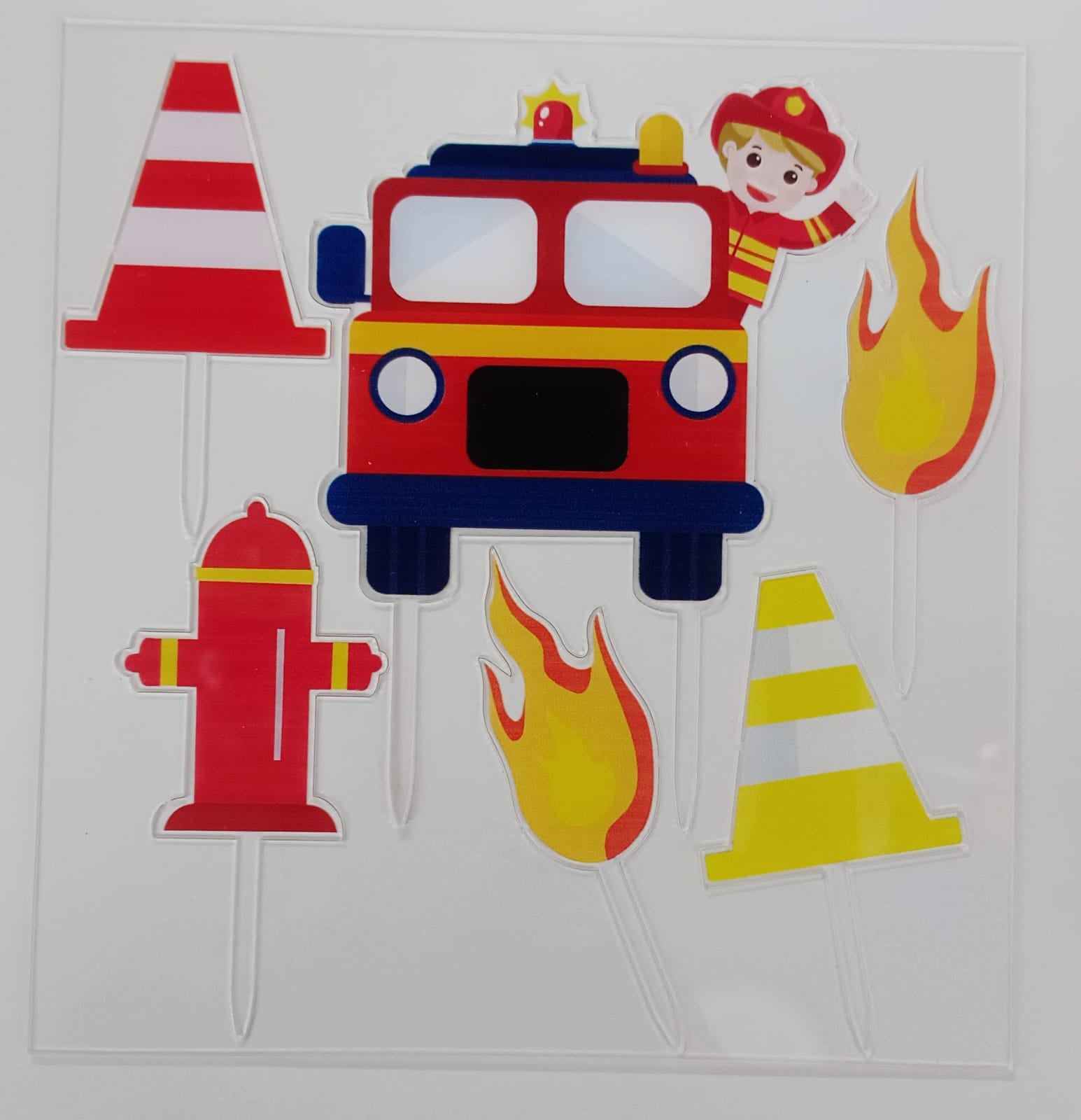 Fire Fighter Theme Acrylic Topper Set