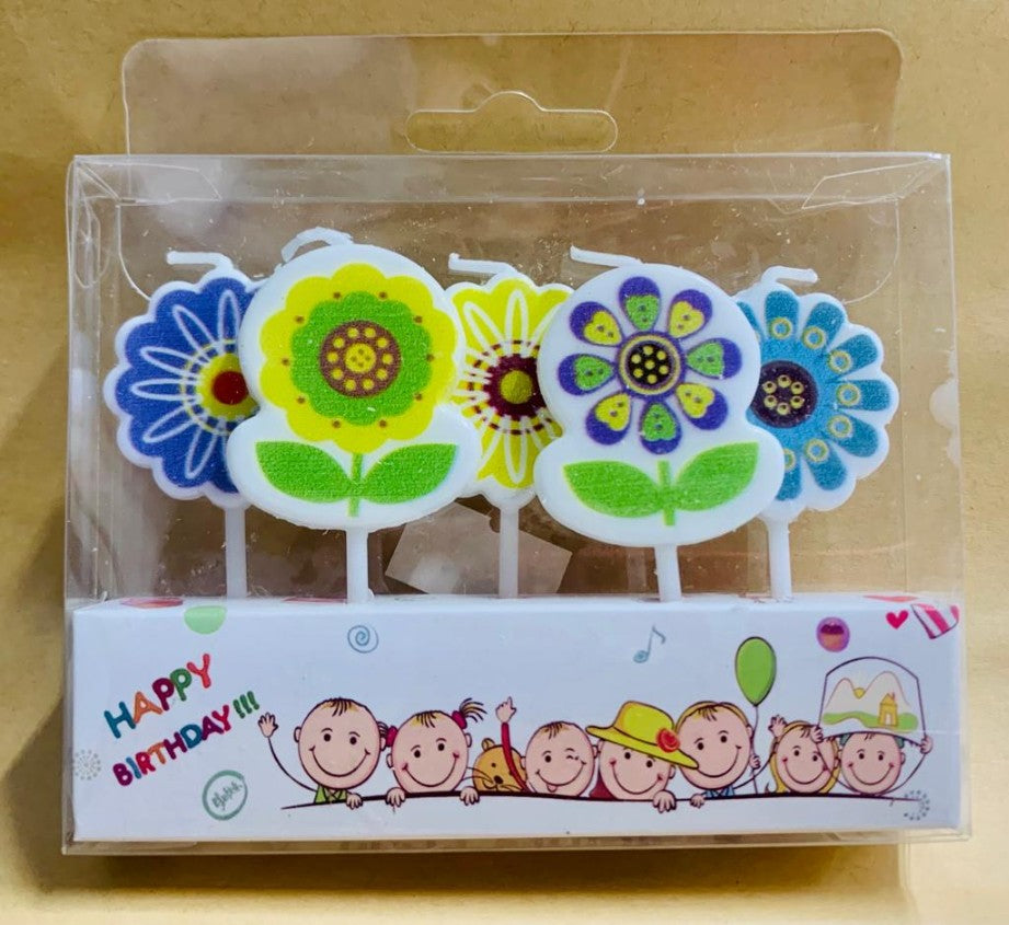Flower Theme Candle 5 pcs Set