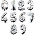 Foil Number Balloon - 16" Small Silver Per pc