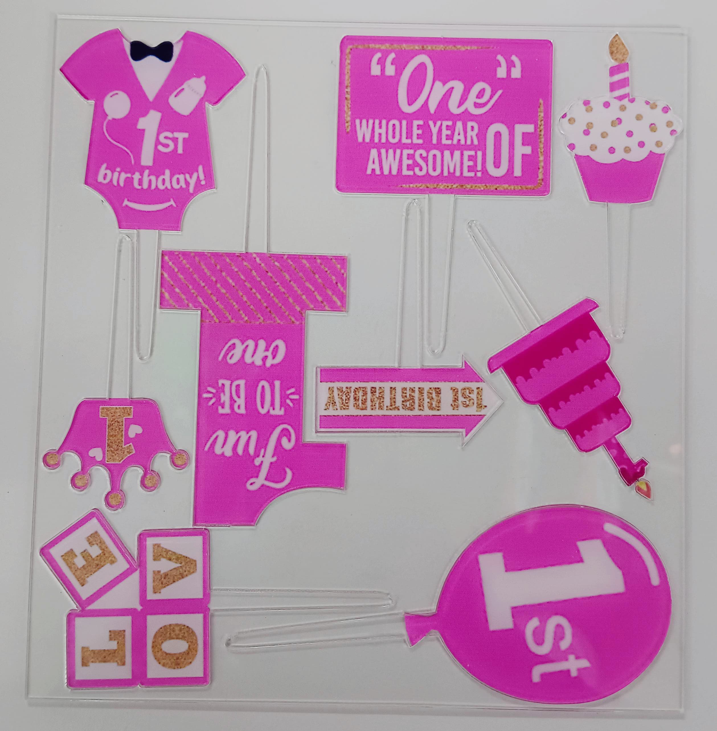 Fun To Be One Theme Acrylic Topper Set