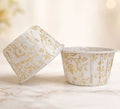 Gold Floral Design Cupcake Liners - Premium Baking Cups - Pack of 100
