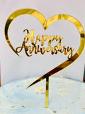 Golden Happy Anniversary Heart Shape Imported