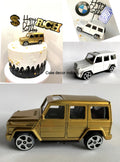 G Wagon Car Figurines Cake Topper Golden , White Colour