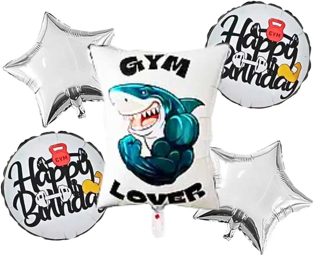 Gym Shark 5 Pcs Foil Balloon