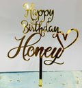 HBD Honey Cake Topper Golden Imported