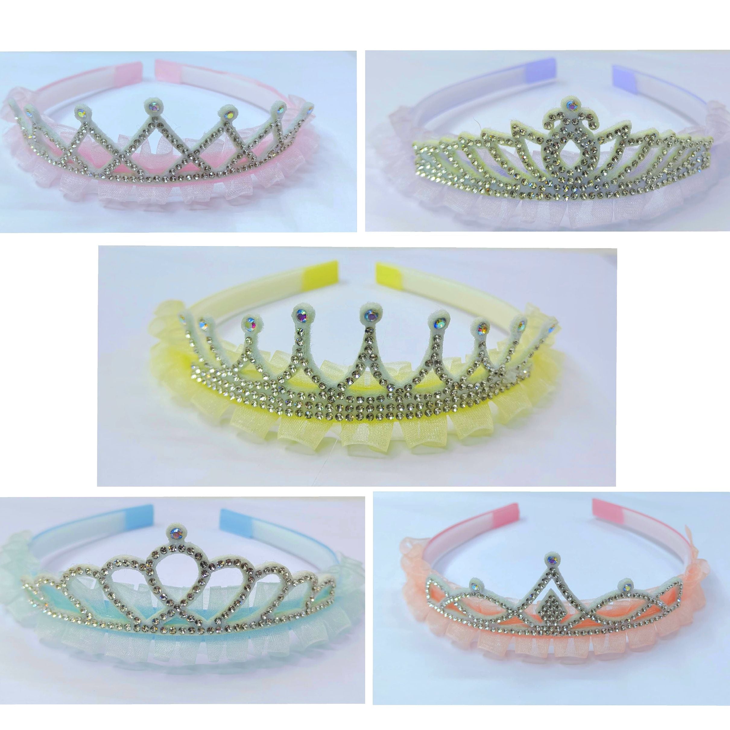 Hair Band Plastic 5 Colours 10 Pcs Pack Mix Design