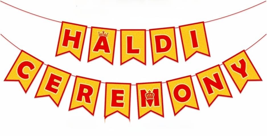 Haldi Ceremony Paper Banner 13 Pcs