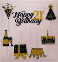 Happy 21st Birthday Theme Acrylic Topper Set