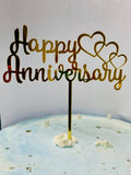 Happy Anniversary Hearts Imported Golden