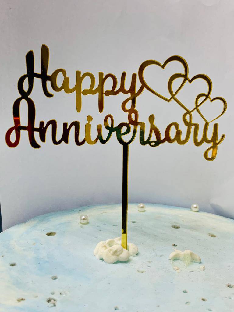 Happy Anniversary Hearts Imported Golden