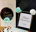 Happy Birthday Metal Frame Premium Toppers