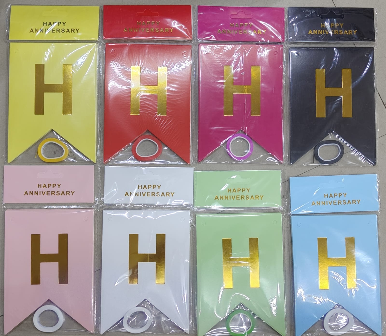 Happy Anniversary Paper Banner VCut 7-8 Colours
