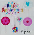 Happy Anniversary Theme Acrylic Topper Set